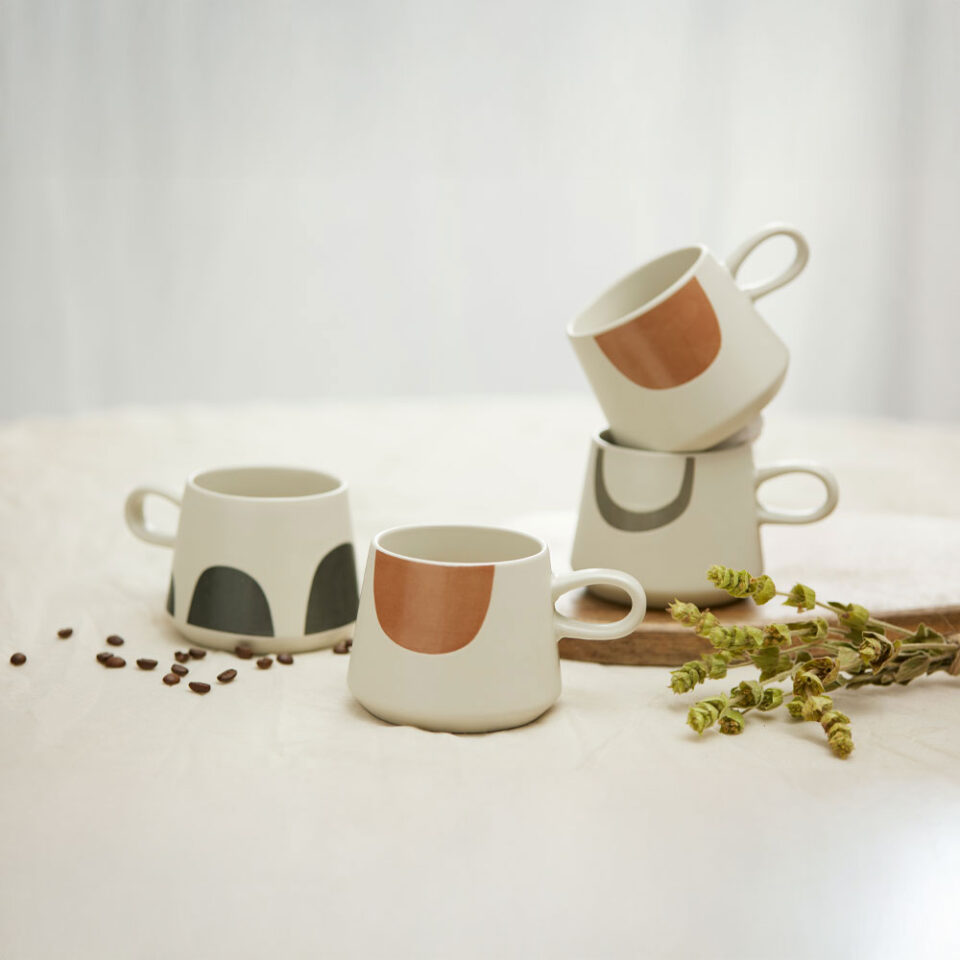 SCANDI ΚΟΥΠΑ 8x8x8 NEW BONE CHINA ΛΕΥΚΟ ΜΠΕΖ