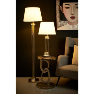 SKYLER ΦΩΤΙΣΤΙΚΟ ΕΠΙΔΑΠΕΔΙΟ 41x41x152 ΑΛΟΥΜΙΝΙΟ ΑΣΗΜΙ ΓΥΑΛΙ ΛΕΥΚΟ