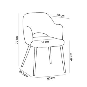 ASCOT ΚΑΡΕΚΛΑ ΓΚΡΙ ΣΚΟΥΡΟ 60x63.5x79