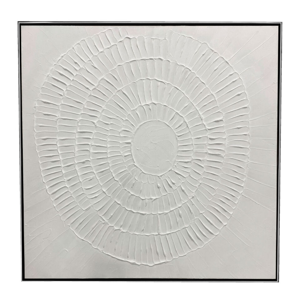 WHITE FINGERPRINTS ΠΙΝΑΚΑΣ ΔΙΑΚΟΣΜΗΣΗΣ 80x80x4cm ΚΑΜΒΑΣ ΛΕΥΚΟ ΑΣΗΜΙ