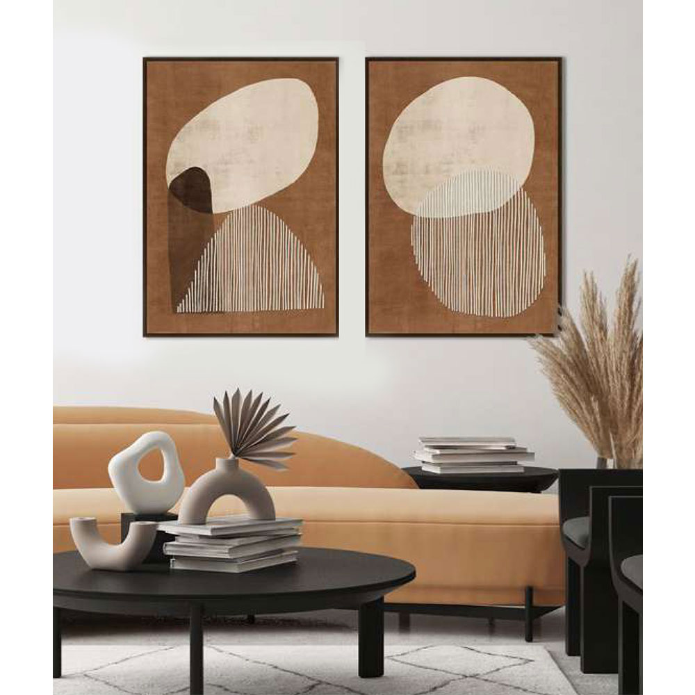 CONVEX ΠΙΝΑΚΑΣ ΔΙΑΚΟΣΜΗΣΗΣ 60x90x4 ΚΑΜΒΑΣ TERRACOTTA ΜΠΕΖ MDF ΚΑΦΕ