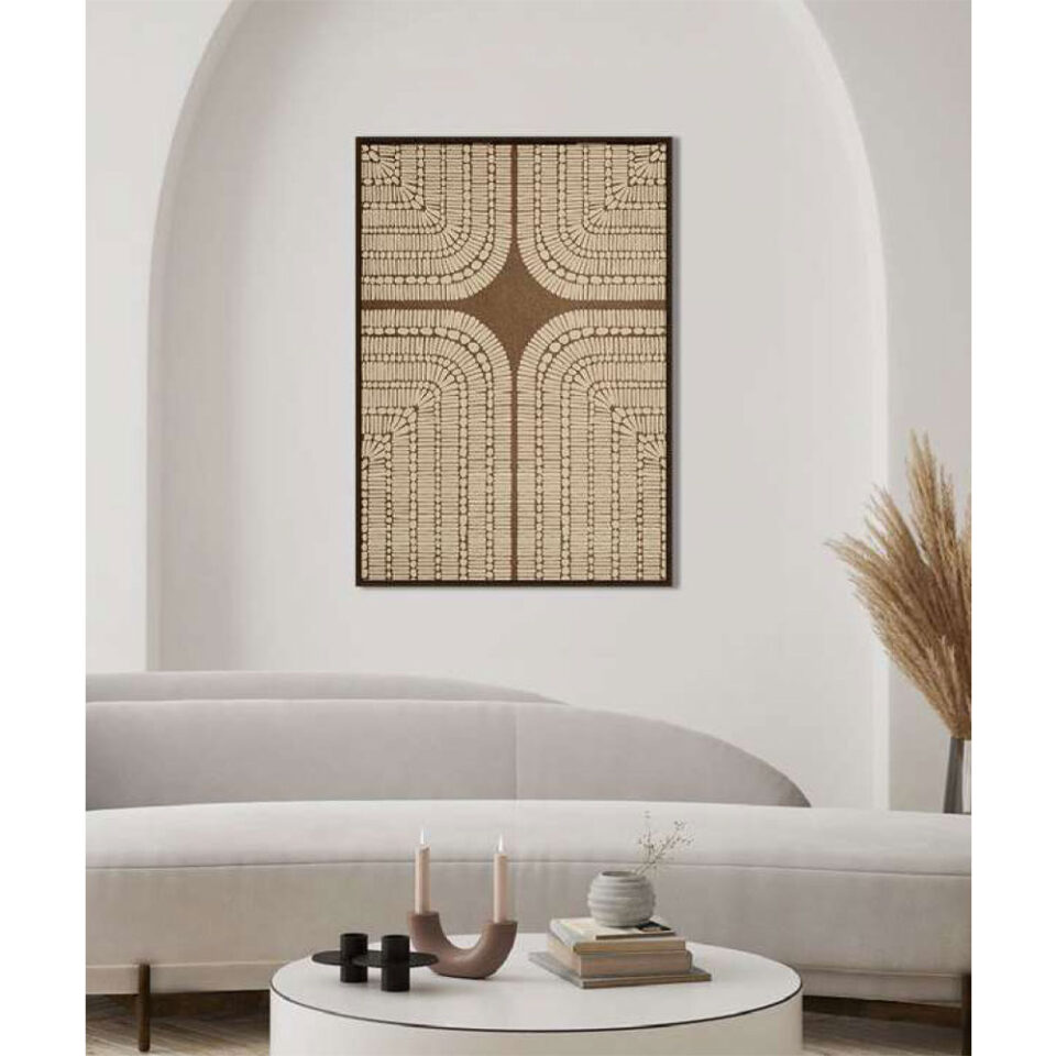 NEW AGE ΠΙΝΑΚΑΣ ΔΙΑΚΟΣΜΗΣΗΣ 80x120x4 ΚΑΜΒΑΣ ΜΠΕΖ ΚΑΦΕ ΞΥΛΟ ΚΑΦΕ