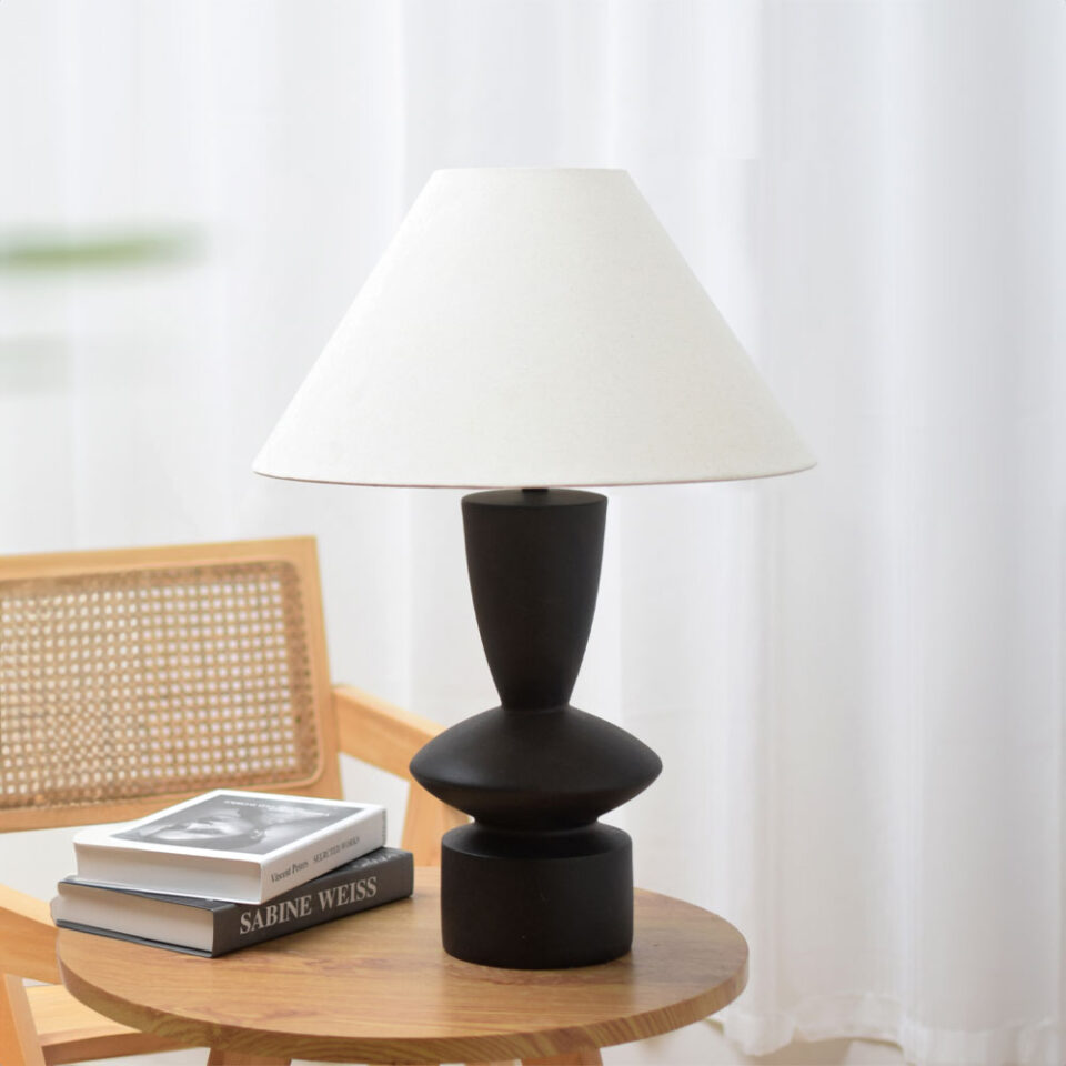 ATIENO ΦΩΤΙΣΤΙΚΟ ΕΠΙΤΡΑΠΕΖΙΟ 19x19x62 RESIN ΜΑΥΡΟ ΛΙΝΟ ΓΚΡΙ