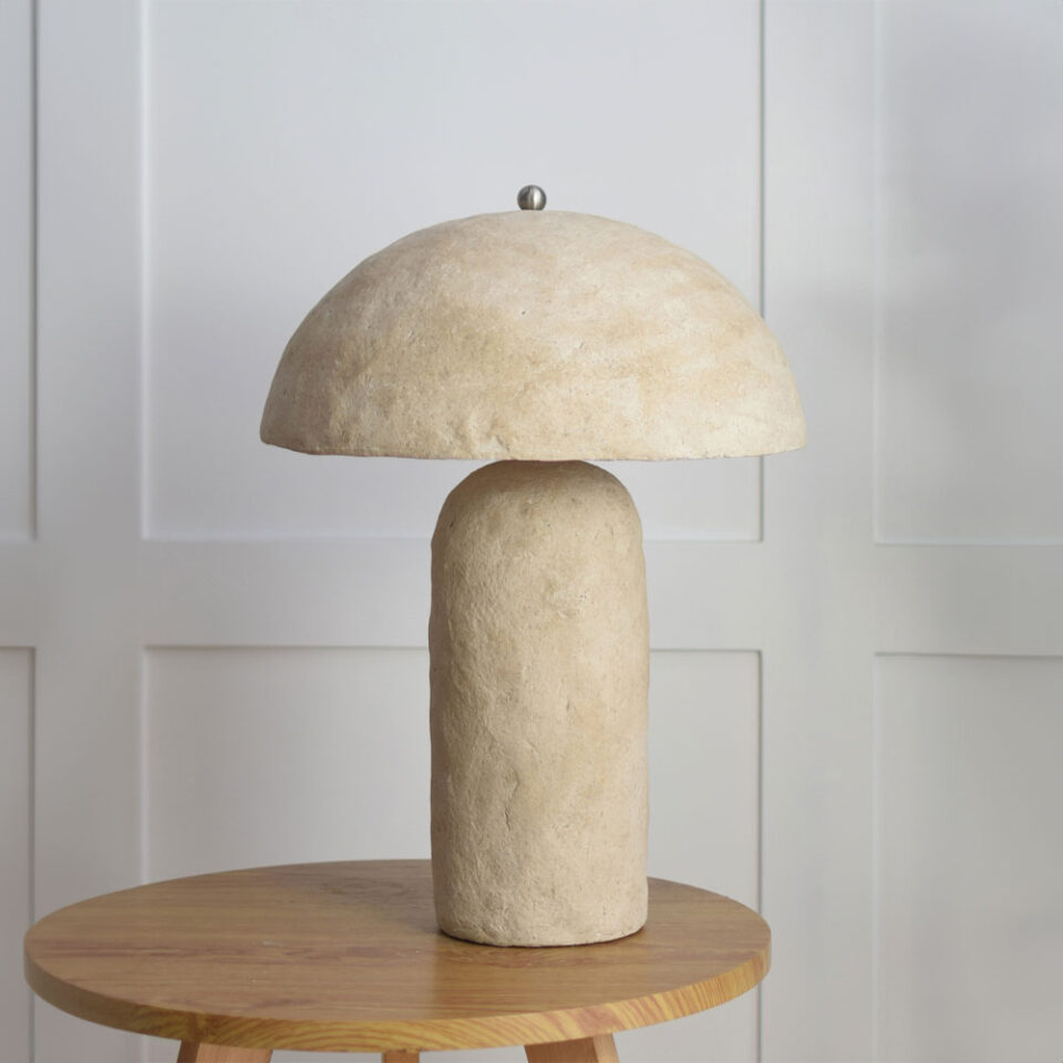 ASHER ΦΩΤΙΣΤΙΚΟ ΕΠΙΤΡΑΠΕΖΙΟ 14x14x50 PAPER MACHE ΜΠΕΖ