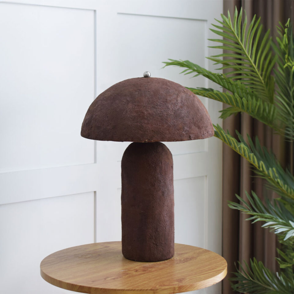 ASHER ΦΩΤΙΣΤΙΚΟ ΕΠΙΤΡΑΠΕΖΙΟ 14x14x50 PAPER MACHE ΚΑΦΕ