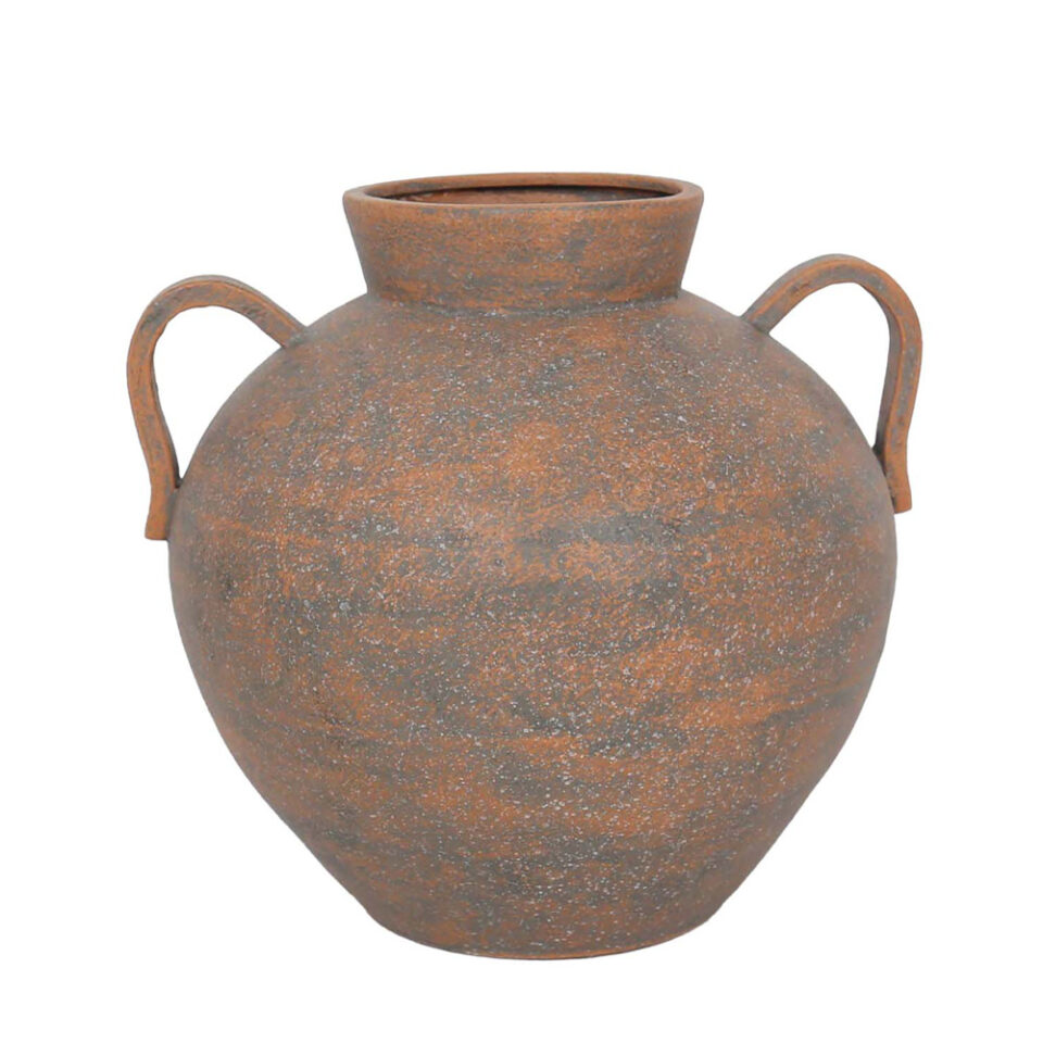 HYDRA ΒΑΖΟ ΜΕΤΑΛΛΟ TERRACOTTA ΓΚΡΙ 32x29x30