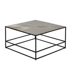 HADSTON COFFEE TABLE ΑΣΗΜΙ ΜΑΥΡΟ 80x80x40