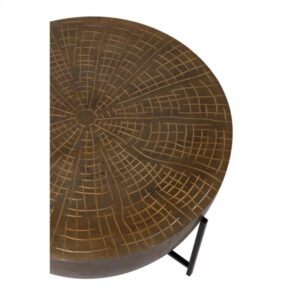 MONTANA COFFEE TABLE BRASS ANTIQUE ΜΑΥΡΟ 56x56x38