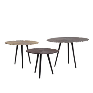 LEAF 60 SIDE TABLE NICKEL ΜΑΥΡΟ 60x60x41