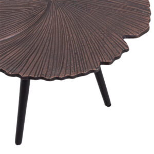 LEAF 40 SIDE TABLE COPPER ANTIQUE ΜΑΥΡΟ 40x40x32