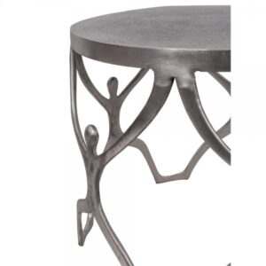 COSMOS SIDE TABLE SET 2ΤΕΜ ΑΣΗΜΙ ANTIQUE 58x58xH49cm