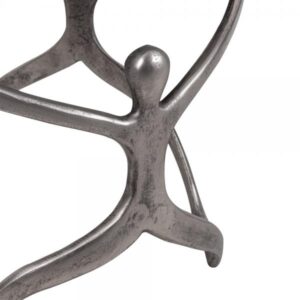 COSMOS SIDE TABLE SET 2ΤΕΜ ΑΣΗΜΙ ANTIQUE 58x58xH49cm