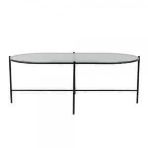 MARM BIANCA COFFEE TABLE ΔΙΑΦΑΝΟ ΜΕ PATTERN ΜΑΥΡΟ 123x63xH46cm