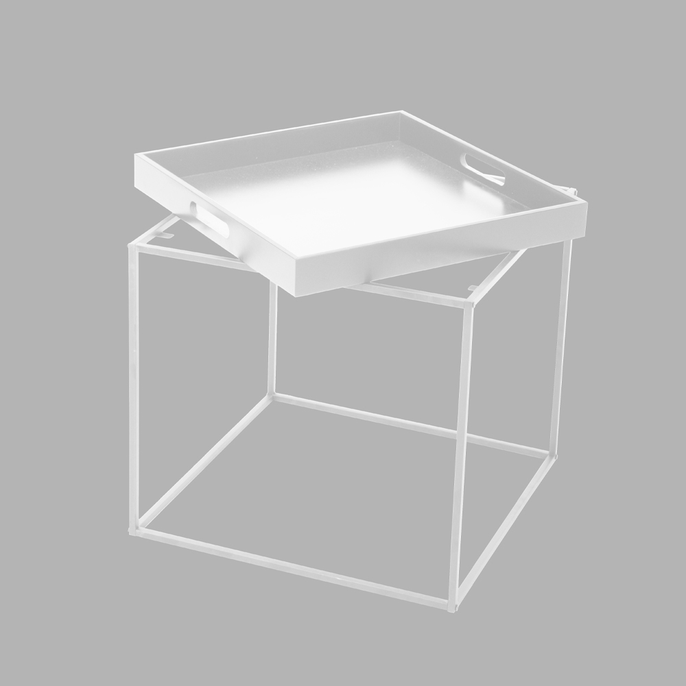 BUTLER SIDE TABLE ΛΕΥΚΟ 45x45x45