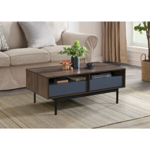 GROOVES COFFEE TABLE 2ΣΥΡΤΑΡΙΑ ΚΑΡΥΔΙ ΓΚΡΙ 110x60x45