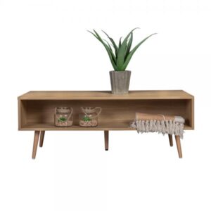 TRIANGLE COFFEE TABLE SONOMA ΜΕ PATTERN ΜΑΥΡΟ 110x60xH40cm