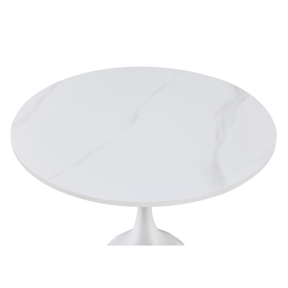 SNOW SIDE TABLE ΛΕΥΚΟ ΜΕ ΟΨΗ ΜΑΡΜΑΡΟΥ ΛΕΥΚΟ 50x50x61