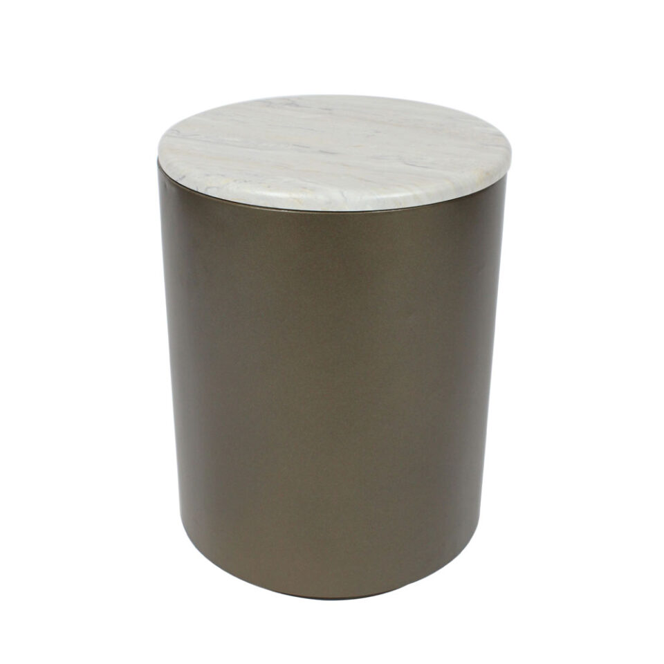 POMMA SIDE TABLE TRAVERTINE BRONZE 37x37x49cm