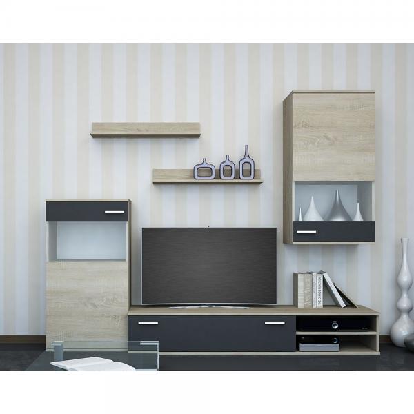 GOLD ΣΥΝΘΕΤΟ SONOMA ΓΚΡΙ ΣΚΟΥΡΟ 200x40xH190cm