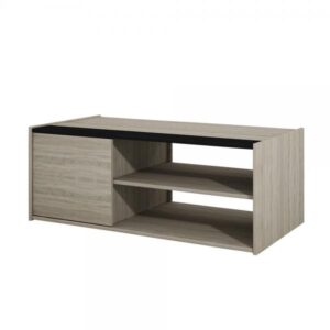 LA VIE TV STAND ΓΚΡΙ OAK ΜΑΥΡΟ OAK 140x40xH42cm