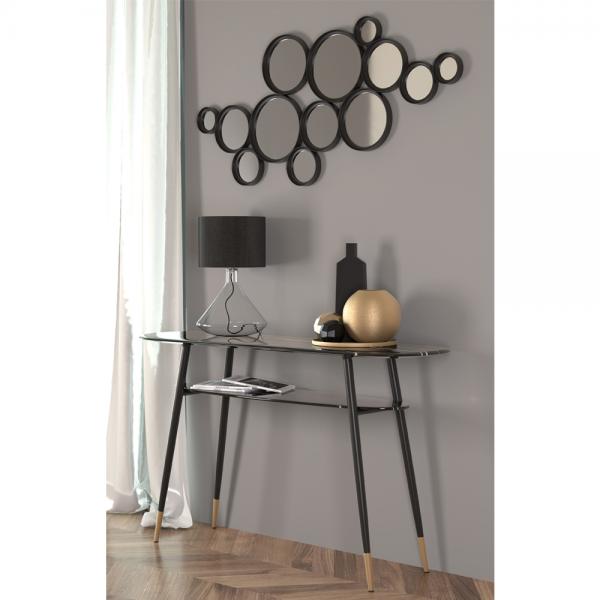 NERO ΚΟΝΣΟΛΑ ΜΑΥΡΟ ΜΕ ΟΨΗ ΜΑΡΜΑΡΟΥ 135x40xH80cm