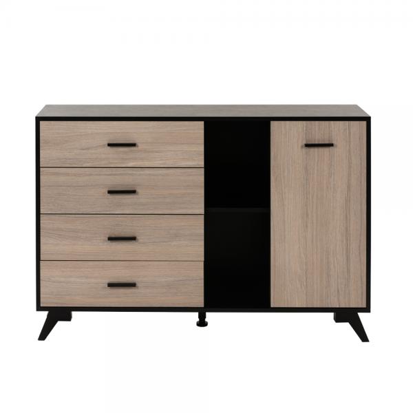 ELVIS ΜΠΟΥΦΕΣ ΜΑΥΡΟ OAK ΓΚΡΙ OAK 137,4x40xH90,6cm