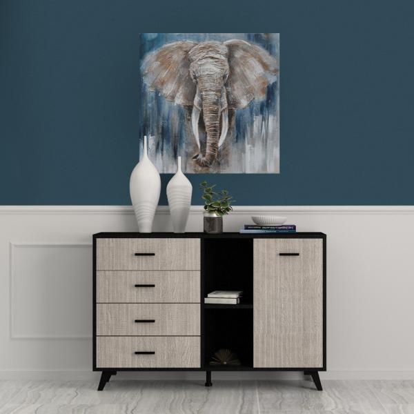 ELVIS ΜΠΟΥΦΕΣ ΜΑΥΡΟ OAK ΓΚΡΙ OAK 137,4x40xH90,6cm