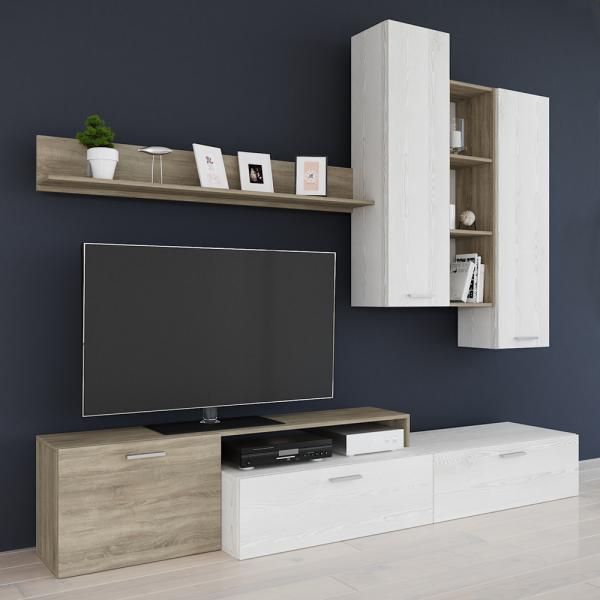BALANCE ΣΥΝΘΕΤΟ SONOMA ΣΚΟΥΡΟ ΛΕΥΚΟ OAK 240x44xH190cm
