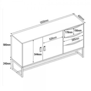 EDGE ΜΠΟΥΦΕΣ ΜΑΥΡΟ SONOMA 150x40xH82cm