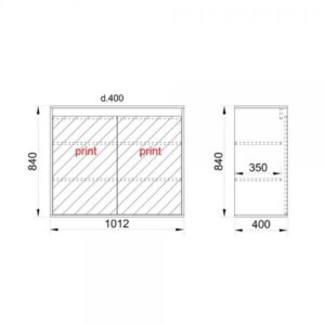 GOLDFISH ΚΟΜΟΤΑ-ΠΑΠΟΥΤΣΟΘΗΚΗ 2ΠΟΡΤΕΣ ΜΑΥΡΟ OAK ΜΕ PATTERN 101,2x40xH84cm