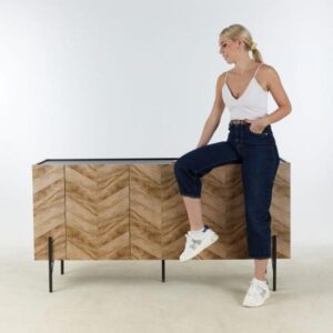PARKE ΜΠΟΥΦΕΣ ΜΑΥΡΟ ΦΥΣΙΚΟ ΜΕ PATTERN 160x43x80