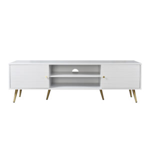 ZIZEL TV STAND 2ΠΟΡΤΕΣ ΛΕΥΚΟ ΜΕ PATTERN ΧΡΥΣΟ 160x39x49