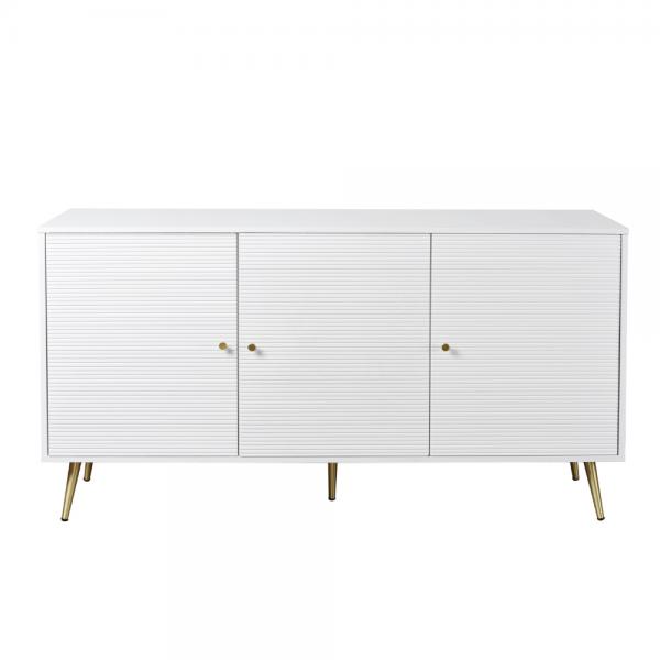 ZIZEL ΜΠΟΥΦΕΣ 3ΠΟΡΤΕΣ ΛΕΥΚΟ ΜΕ PATTERN ΧΡΥΣΟ 150x40xH80cm