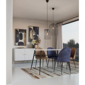 ZIZEL ΜΠΟΥΦΕΣ 3ΠΟΡΤΕΣ ΛΕΥΚΟ ΜΕ PATTERN ΧΡΥΣΟ 150x40xH80cm