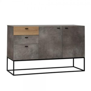 DELTA ΜΠΟΥΦΕΣ CEMENT DARK OAK 136x41xH82cm