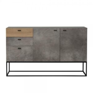 DELTA ΜΠΟΥΦΕΣ CEMENT DARK OAK 136x41xH82cm