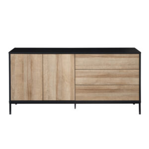 BLACKBIRD ΜΠΟΥΦΕΣ 2ΠΟΡΤΕΣ 3ΣΥΡΤΑΡΙΑ RIVIERA OAK ΜΑΥΡΟ 150x40x75.5