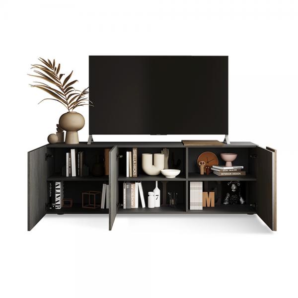 BALDO TV STAND 3ΠΟΡΤΕΣ CEMENT ΣΚΟΥΡΟ ΚΑΡΥΔΙ ΣΚΟΥΡΟ 180x44xH59cm