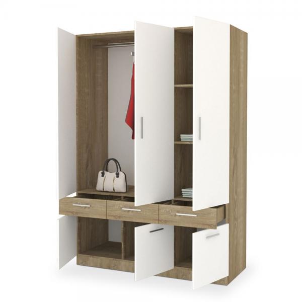 NOVE ΝΤΟΥΛΑΠΑ SONOMA ΛΕΥΚΟ 136x56xH199cm