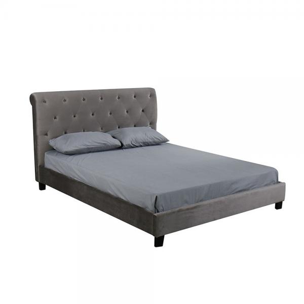 CHESTER ΚΡΕΒΑΤΙ (ΓΙΑ ΣΤΡΩΜΑ 160x200cm) ΓΚΡΙ 225x168xH110cm