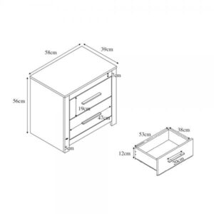 DODO ΚΟΜΟΔΙΝΟ OAK ΣΚΟΥΡΟ 58x39xH56cm