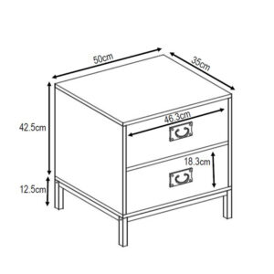 RUBIK ΚΟΜΟΔΙΝΟ 2ΣΥΡΤΑΡΙΑ CEMENT ΑΝΟΙΧΤΟ ΜΕ PATTERN 50x35x55
