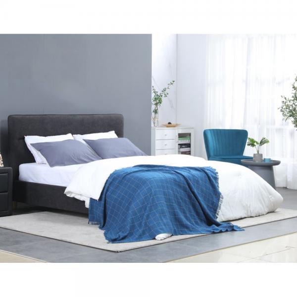 SIESTA ΚΡΕΒΑΤΙ (ΓΙΑ ΣΤΡΩΜΑ 160x200cm) ΓΚΡΙ ΣΚΟΥΡΟ 213x174xH103cm