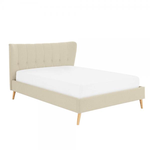 BUTTON ΚΡΕΒΑΤΙ (ΓΙΑ ΣΤΡΩΜΑ 160x200cm) SAND BEIGE 222x193xH100cm