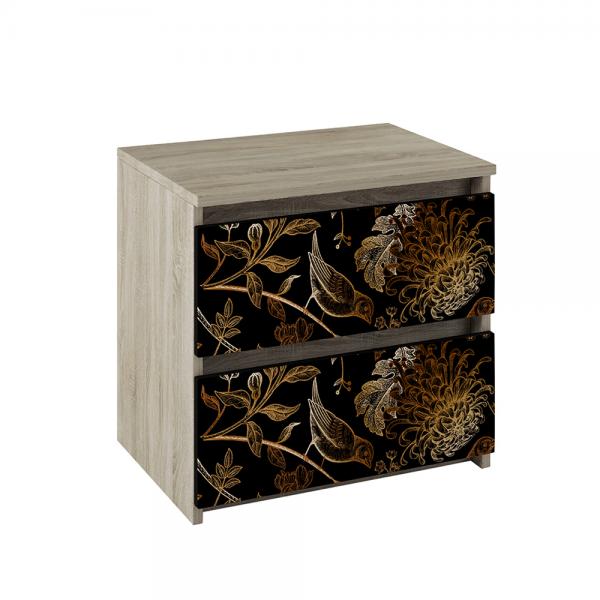 PARDALOT ΚΟΜΟΔΙΝΟ 2ΣΥΡΤΑΡΙΑ SONOMA ΣΚΟΥΡΟ ΜΕ PATTERN 51x36xH46,2cm