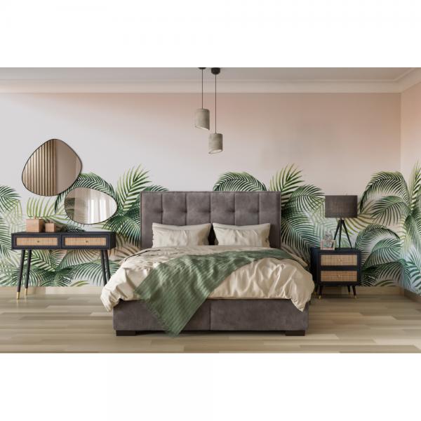 PIANO ΚΡΕΒΑΤΙ ΜΕ ΑΠΟΘΗΚ. ΧΩΡΟ (ΓΙΑ ΣΤΡΩΜΑ 160x200cm) ΓΚΡΙ ΣΚΟΥΡΟ 207x165xH120cm