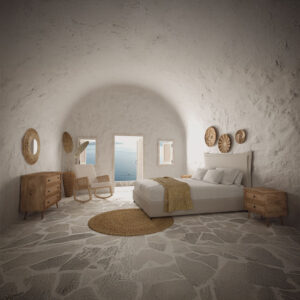 AMMOS ΚΟΜΟΔΙΝΟ 2ΣΥΡΤΑΡΙΑ ΦΥΣΙΚΟ ΜΕ RATTAN 50x39x54.8