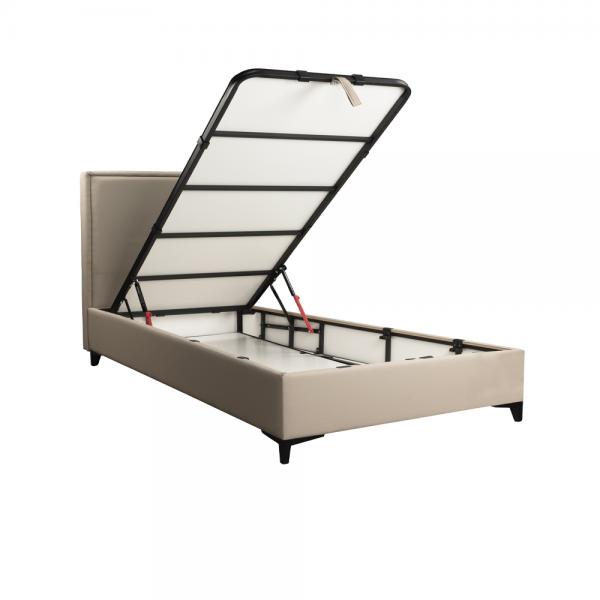 FRAME ΚΡΕΒΑΤΙ ΜΕ ΑΠΟΘΗΚ. ΧΩΡΟ (ΓΙΑ ΣΤΡΩΜΑ 120x200cm) BEIGE ΣΚΟΥΡΟ 05-437 208x127xH121cm