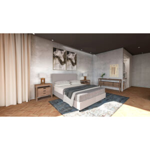 FRAME ΚΡΕΒΑΤΙ ΜΕ ΑΠΟΘΗΚ. ΧΩΡΟ (ΓΙΑ ΣΤΡΩΜΑ 160x200cm) BEIGE 16-854 208x167x121