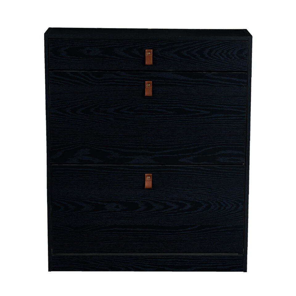 PORTOBELLO ΠΑΠΟΥΤΣΟΘΗΚΗ 2ΠΟΡΤΕΣ 1ΣΥΡΤΑΡΙ ΜΑΥΡΟ OAK 80x24xH95cm